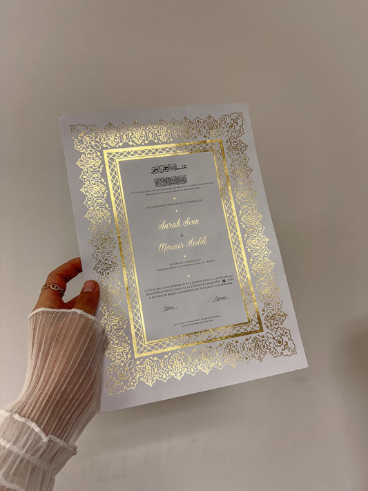 Certificat de mariage - Métallisé