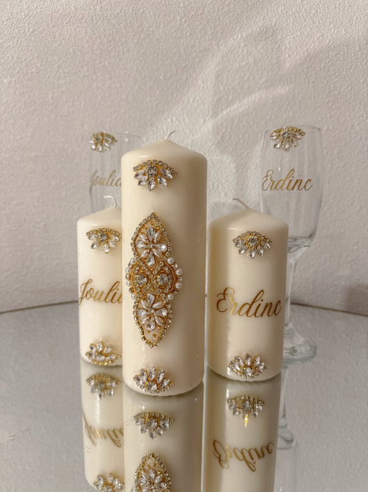 Pack Signature - 3 bougies & 2 flûtes