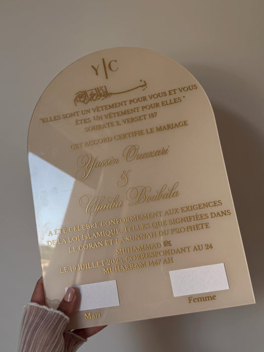 Certificat de mariage - Arche